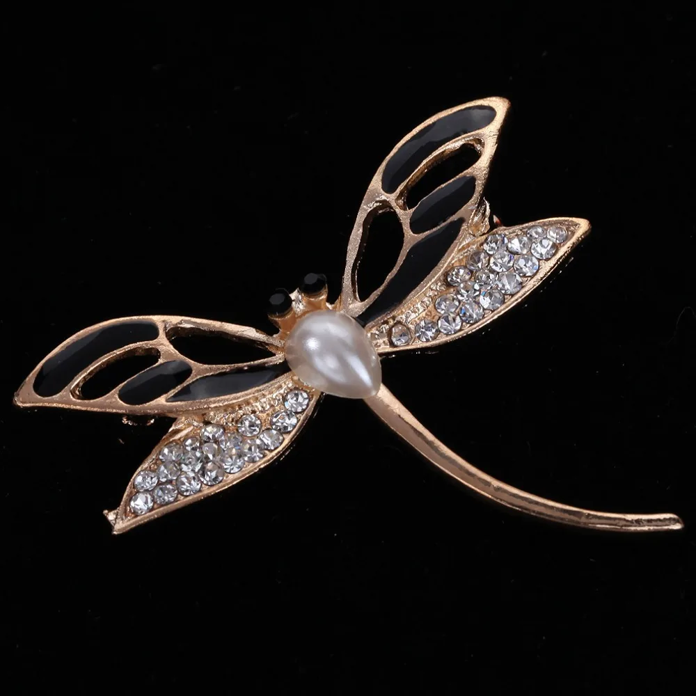 Модные Для женщин ювелирных изделий кристалл стрекоза чернокрылого Стиль