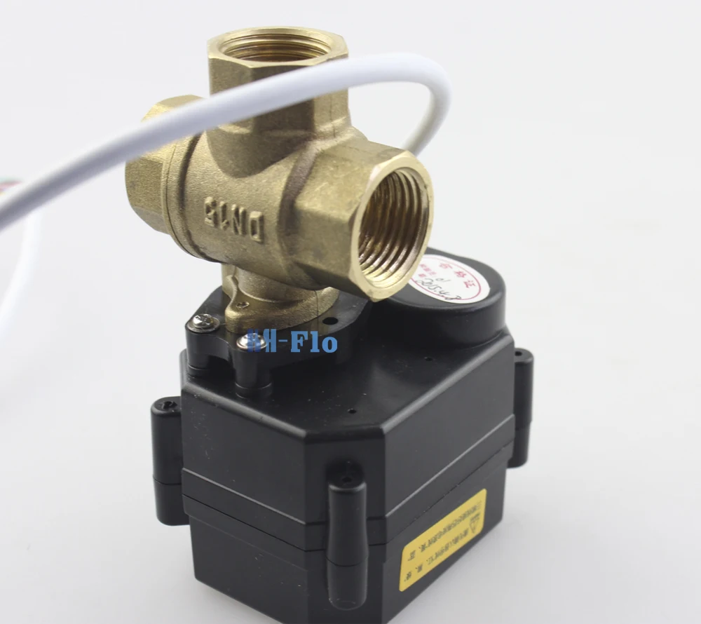 3 Way 1/" DN15 12 V/24VDC латунь нормально закрытый/положение отзывы моторизованный электрический шаровой кран