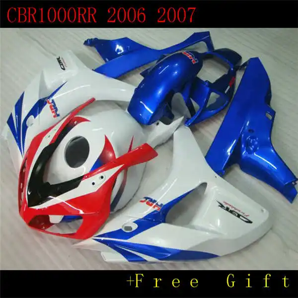 Km 100% подходит для обтекателей CBR1000RR 06 07 Белый Синий Красный Набор 2006 2007 |