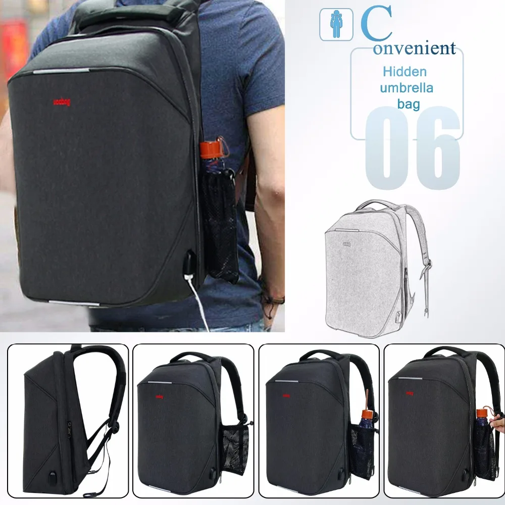 Uoobag ноутбук рюкзак с зарядка через USB Порты и разъёмы подходит для 15.6 дюймов Стиль