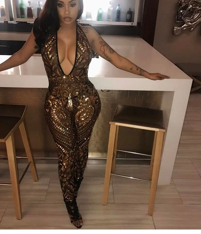 Светящимся принтом для клубных женские концептуальный комбинезон плетением в