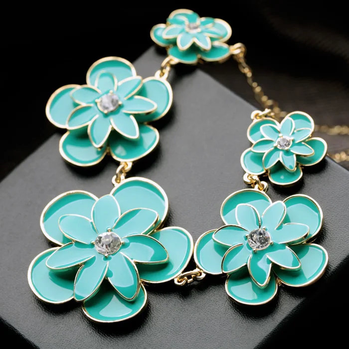 Ожерелье женское однотонное с цветами в стиле Харадзюку|Ожерелья подвеской| |