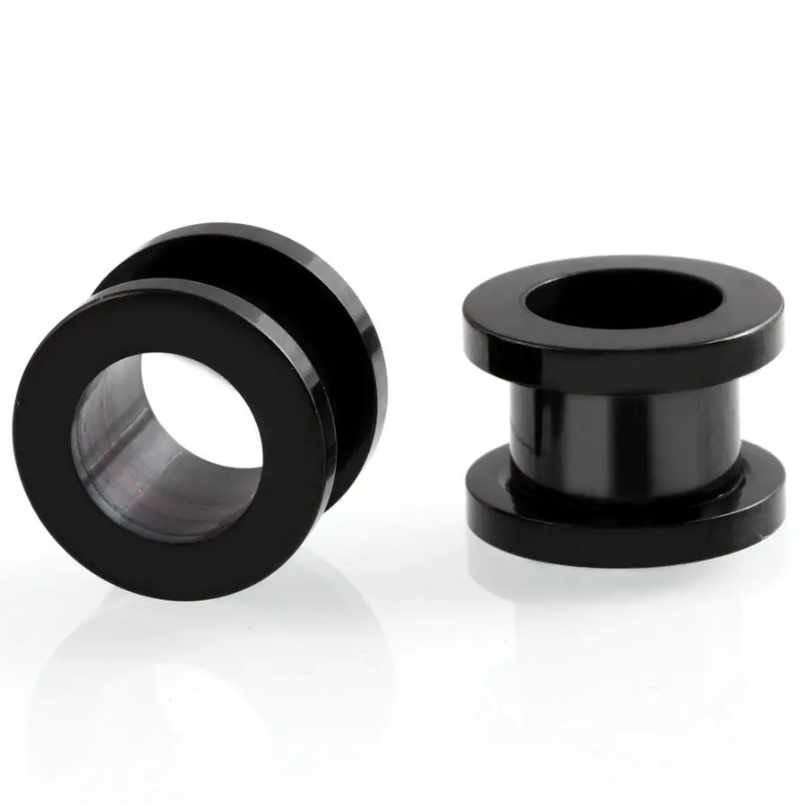 Style2 Black 2 шт./лот, стальные беруши и тоннели для пирсинга, розовое золото, серьги с резьбой, расширитель, серьги, измерители, пирсинг, ювелирные изделия 2 мм-20 мм - Окраска металла: Style2 Black