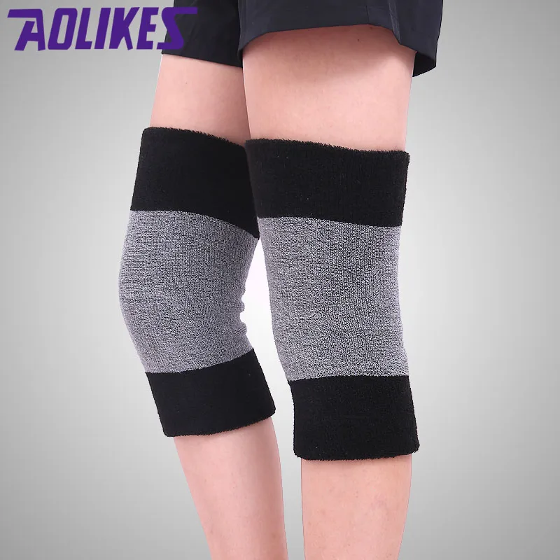 

AOLIKES 1 Pair Elastic Knee Support Brace Kneepad Adjustable Protection Muscle Brace Arthritis Sports Gym Knitted Safety Guard