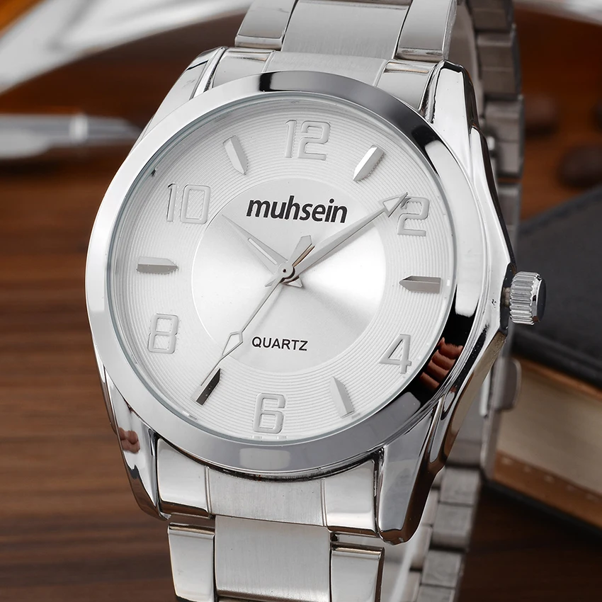 Muhsein модные и повседневные часы мужские женские из нержавеющей стали для