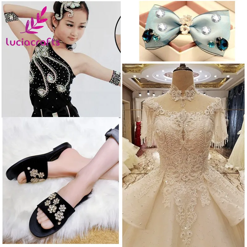 

Lucia crafts 4/6/8/10/12mm Clear Acryl Sew-on Round Flatback Rhinestone Accessory DIY Sewing Crafts Materials D1207