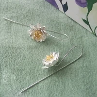 gold color flower design women earrings hot sale 925 sterling earring for wedding vintage jewelry wholesale