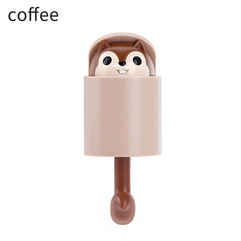 coffee 1 шт. креативность пластиковая белка крюк органайзер для ключей одежда шляпа Вешалка самоклеющиеся настенные телескопические украшения дома - Цвет: coffee