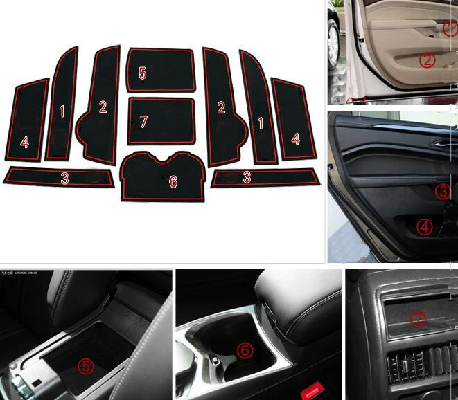 Коврики для дверей автомобиля подлокотники чашки коврик хранения Cadillac SRX 2010 2011 2012