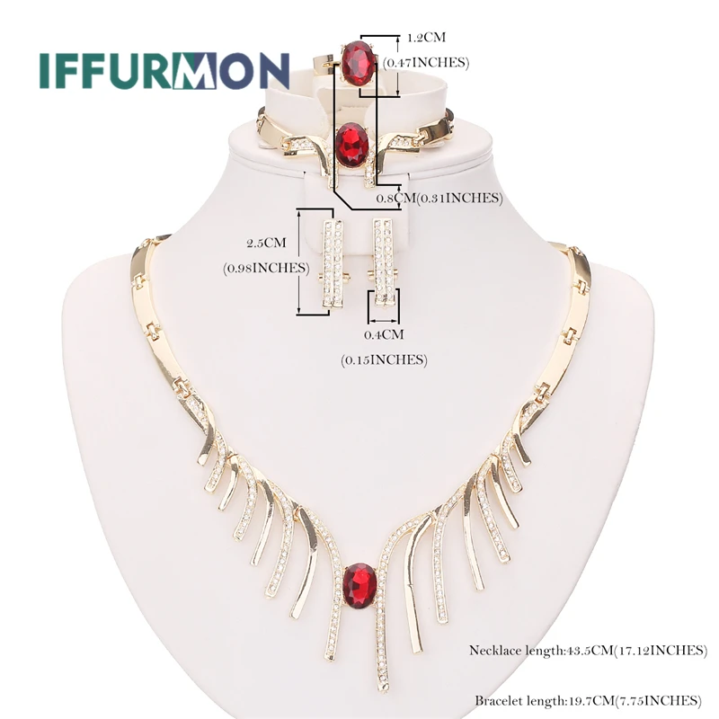 IFFURMON африканские бусы Ювелирные наборы для Для женщин золото Цвет Имитация