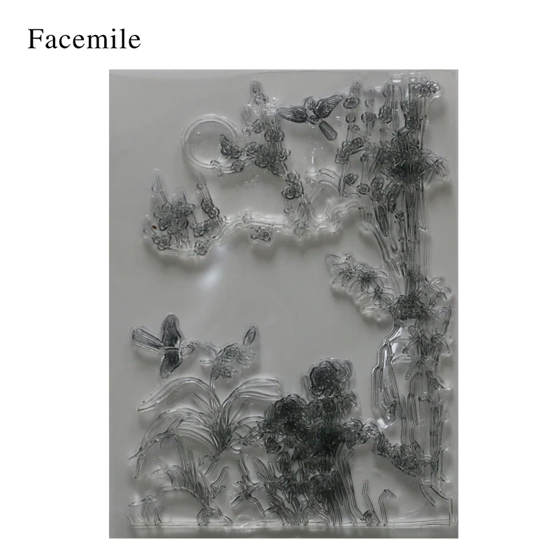 1 шт. дерево цветок птицы дизайн прозрачный альбом для штампов DIY фото карты