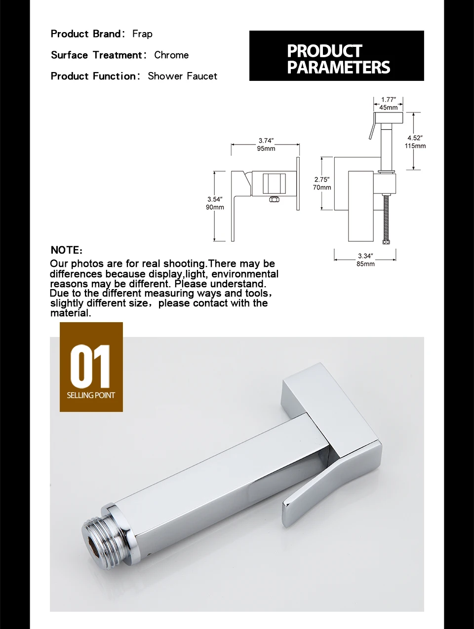 FRAP New Arrival Chrome Bidets Bathroom Toilet Sprayer muslim Shower Bidet Tap Hygienic Shower Wall Mount Shattafs Faucets F7506
