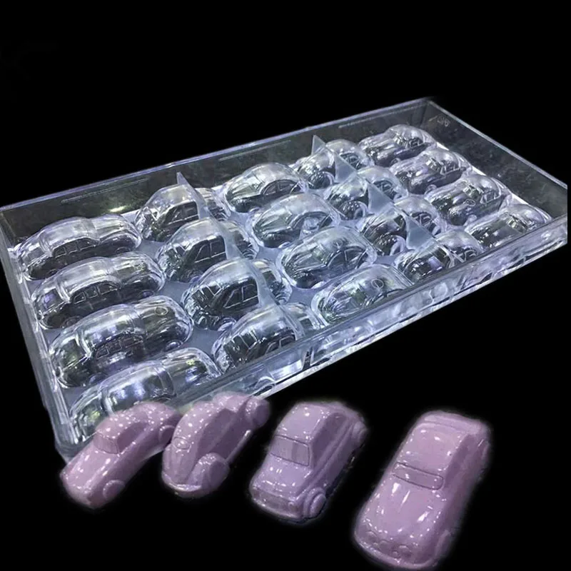 

3 D 4 Kinds of Cars Cute Car shape Hard Plastic PC Polycarbonate Pudding Jelly Chocolate Mold Fondant DIY Tools