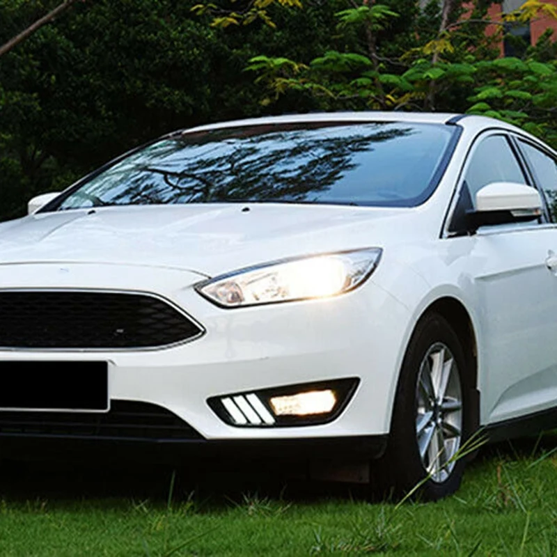 Для Ford Focus 3 автомобиль Drl дневные ходовые огни СВЕТОДИОДНЫЕ ПОВОРОТНЫЕ сигнальные Противотуманные фары на автомобиль более яркость водонепроницаемый