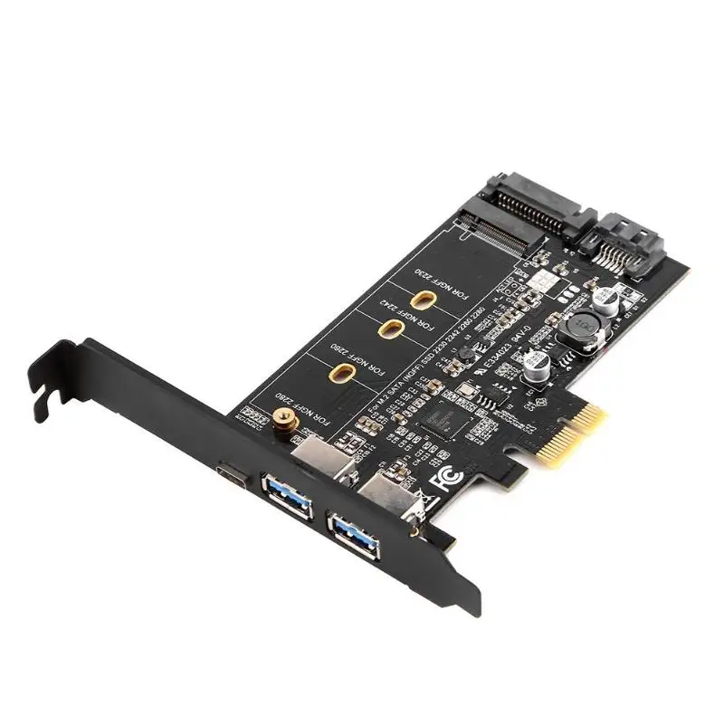 Двойной USB3.0 1 порт Тип-c M.2 Адаптерная плата PCIe M2 SSD SATA B Ключ к PCI-e 3,0 конвертер контроллера карты для 2280 2260 2242 2230 NGFF