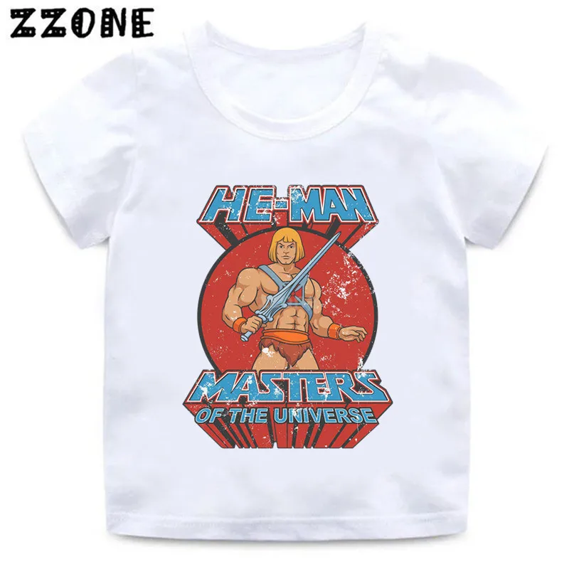 Футболка для мальчиков и девочек с героями мультфильмов Masters of The Universe He-Man