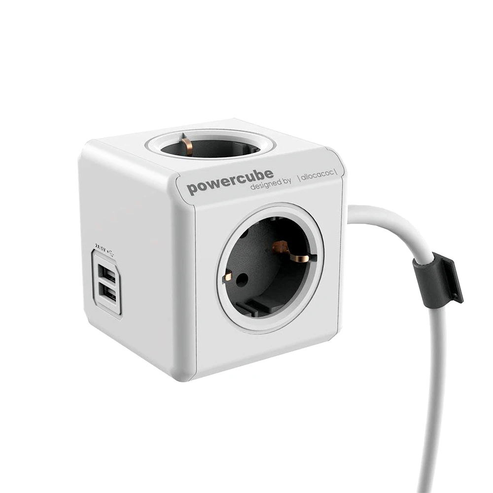 Розетка Allocacoc PowerCube с 2 USB портами и кабелем длиной 1 5 м|usb port adapter|powercube socketpowercube socket eu