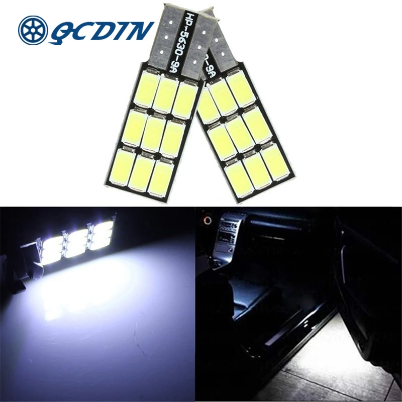 QCDIN 2 шт. сигнальная лампа T10 9 SMD 5630 светильник CANBUS безошибочный автомобильный