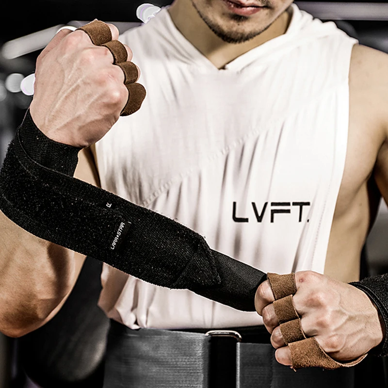 

Leather Weight Lifting Gym Cross Training Gloves Pad with Wrist Support Barbell Crossfit Weightlifting Sport Fitness Glove