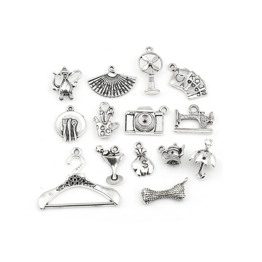 DoreenBeads модные подвески из цинкового сплава Смешанные изделия серебристого цвета