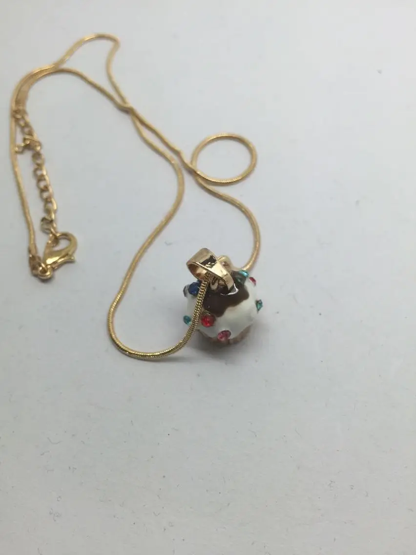 Оптовая продажа модные ожерелья с кристаллами в виде мороженого/кекса розового