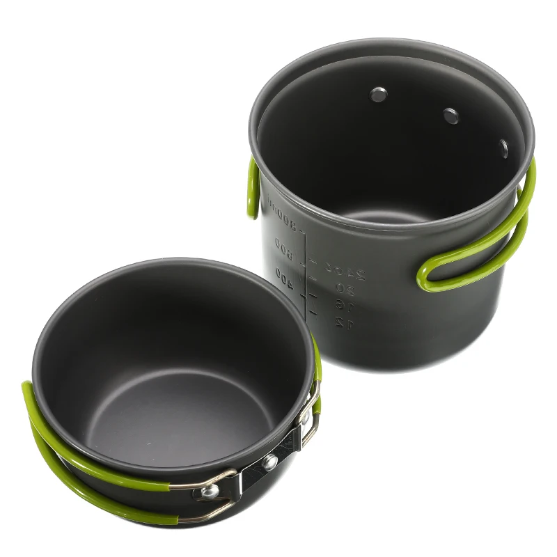 Outdoor Camping Cookware Aluminium Alloy Cooking Hiking Picnic Traveling Bowl Pot Pan Stove Tableware Set For 1-2 person | Спорт и