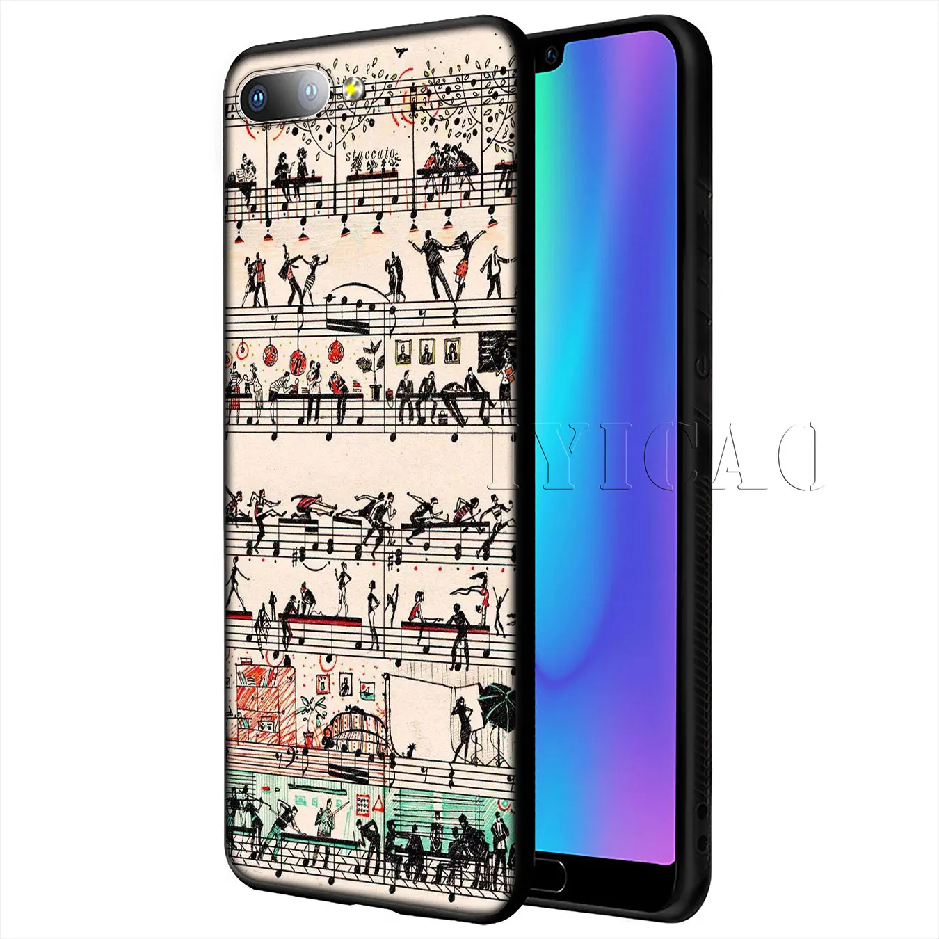 IYICAO Love Music Note Piano Umbrella Soft Case for Huawei Y9 Y7 Y6 Prime 2019 Honor 20 8C 8X 8 9 9X 10 Lite 7C 7X 7A Pro |