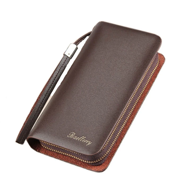 Двойная молния Для мужчин s женские кошельки из искусственной кожи мужской