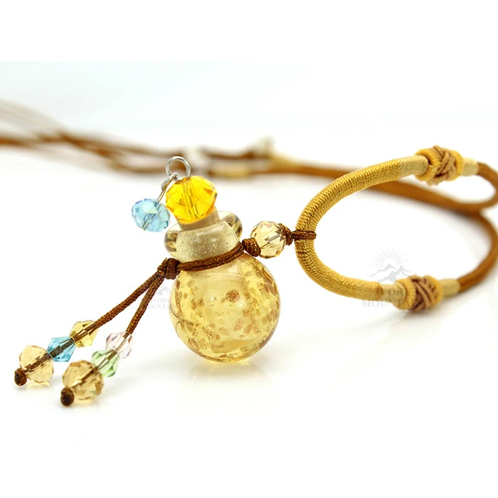 Стеклянная мини подвеска для духов ручной работы пустые цветные Бутылочки