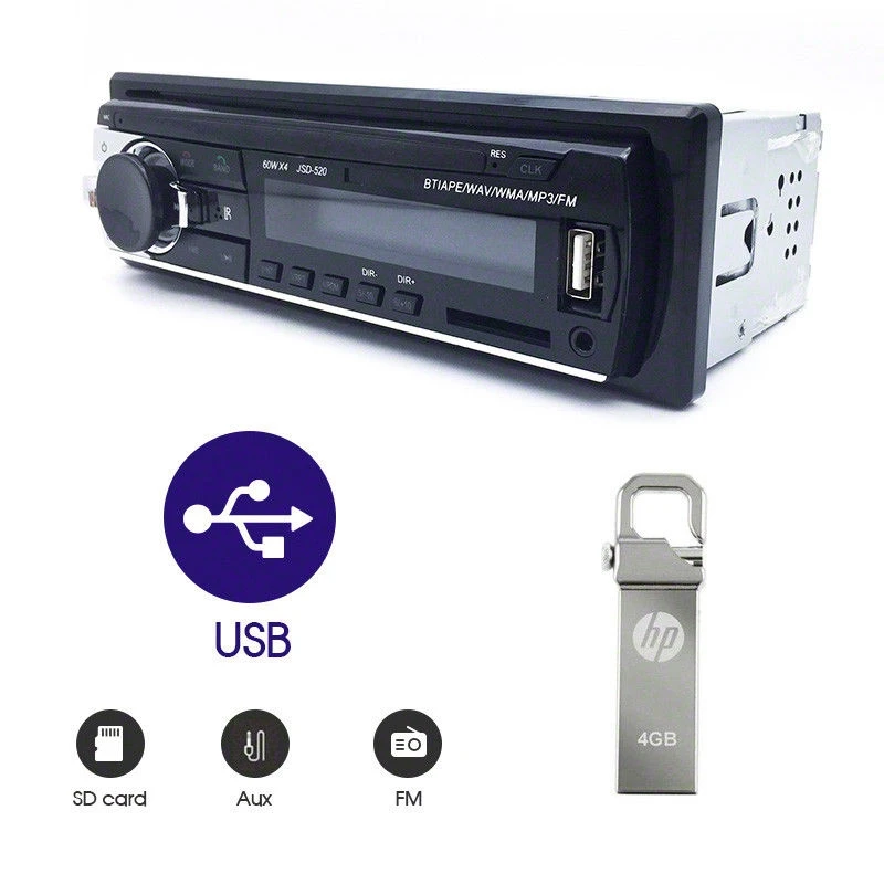Автомобильное радио Bluetooth стерео головное устройство MP3/USB/SD/AUX IN/FM In dash плеер