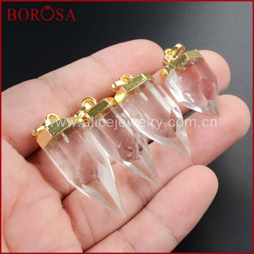 BOROSA Элегантный и стильный золотой цвет натуральный прозрачный белый кварц