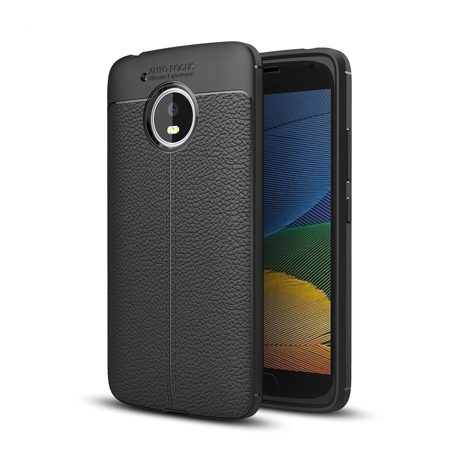 Tobocloo для Motorola Moto G4 G5 G5s G6 C X4 E4 Plus Z2 Play Force мягкий резиновый чехол, силиконовый чехол, мягкий волокнистый чехол - Цвет: Черный