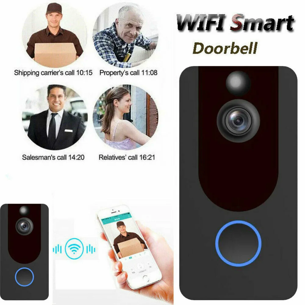 Детали о беспроводном кольцевом видео дверном звонке Wi Fi телефонном Интерком