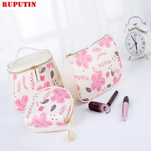 RUPUTIN Новая дорожная косметичка, Высококачественная полиуретановая водонепроницаемая сумка для макияжа с принтом, органайзер, чехол, простая моющаяся сумка с принтом