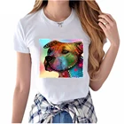 Женская футболка с коротким рукавом, принтом в виде собаки