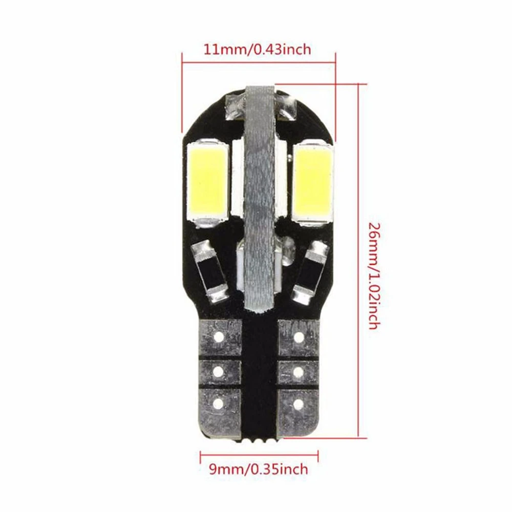 t10 w5w 10 шт. СИД салона Лампы CANBUS ОШИБОК T10 белый 5730 8SMD LED 12 В автомобилей клина стороны света белый авто лампы стайлинга автомобилей