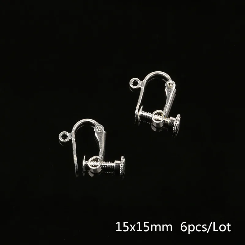 Silver Plated 4-20 шт./лот различные формы медная железная металлическая серьга в виде клипсы позолоченные серебряные серьги крючки для женщин - Окраска металла: Silver Plated