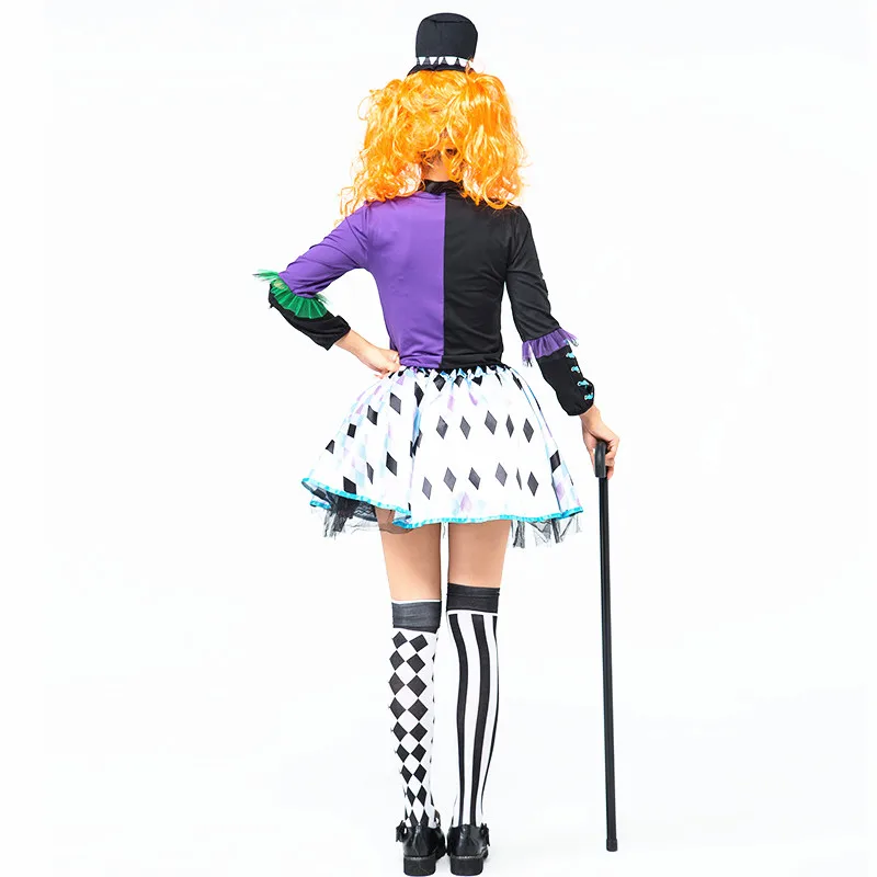 Женский костюм Алисы на Хеллоуин волшебника цирка клоуна карнавальный Пурима