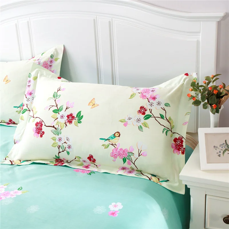 100% хлопок синий цветок сливы пододеяльник набор король Твин королева размер