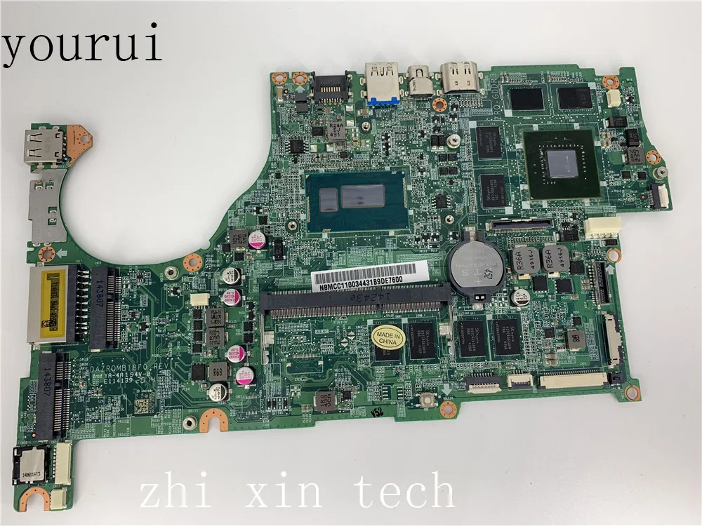 

yourui NBMCC11003 For Acer Aspire V5-573 V5-573G Laptop motherboard DAZRQMB18F0 NB.MCC11.003 SR1EF i5-4210u GT750M 4GB Tested ok