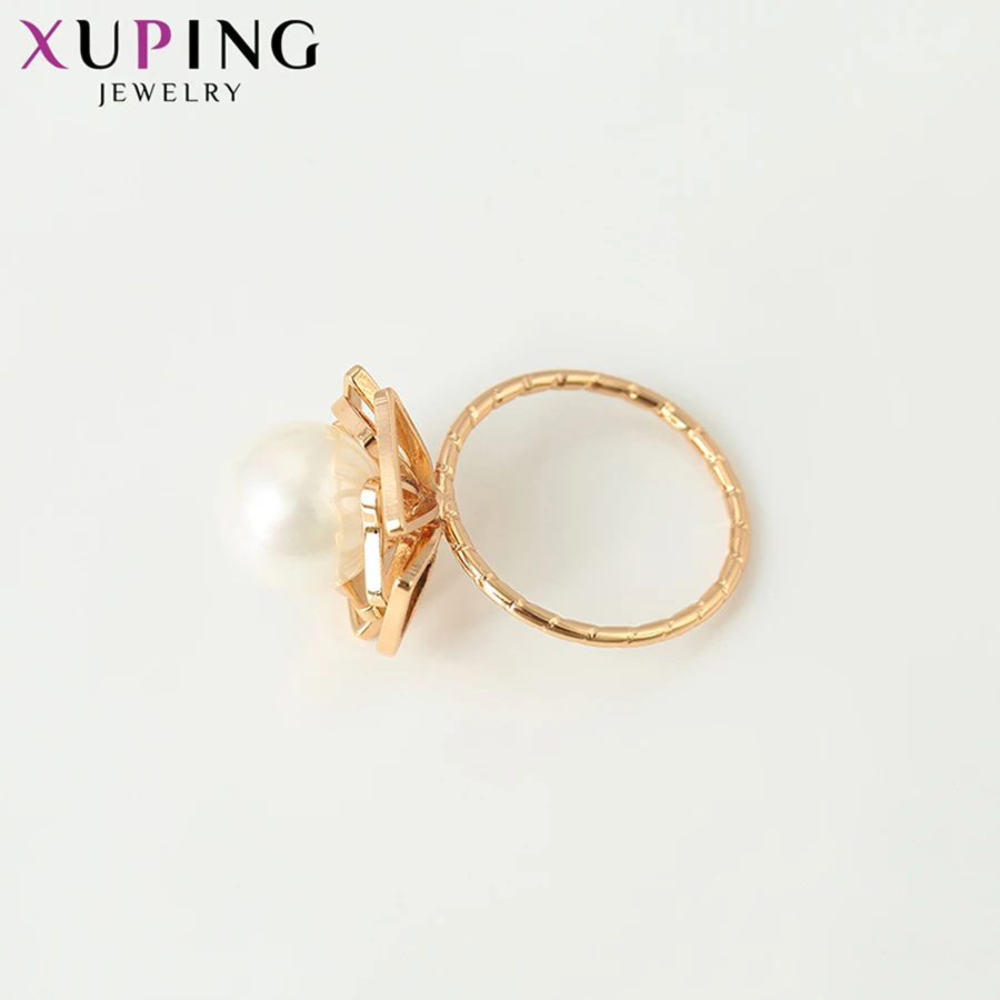 Xuping Новое поступление модные кольца с искусственным жемчугом для женщин бижутерия с цветочным дизайном подарки на день Святого Валентина S38, 2-15435