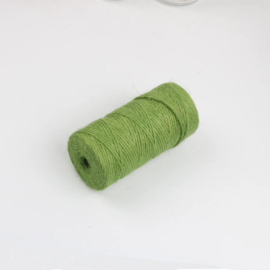 dark army green 100 м/рулон 2 мм пеньковая пряжа плетеная веревка джутовая нить Мешковина вечерние упаковка для свадебного подарка шнуры цветные Zakka Скрапбукинг - Цвет: dark army green
