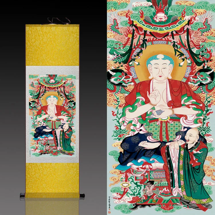 Tibetan Avalokitesvara Bodhisattva Scroll Hanging Painting for Buddhist Characters | Дом и сад