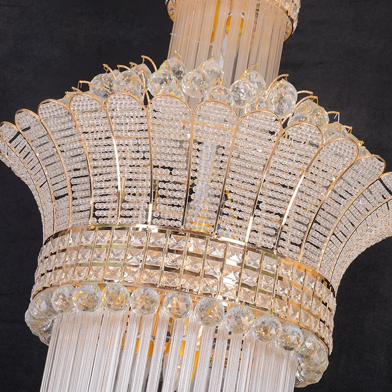 Современная Минималистичная Золотая подвесная люстра S длинная ажурная лестница