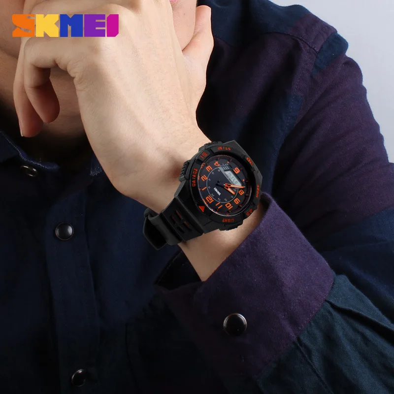 SKMEI мужские спортивные цифровые часы кварцевые аналоговые водонепроницаемые