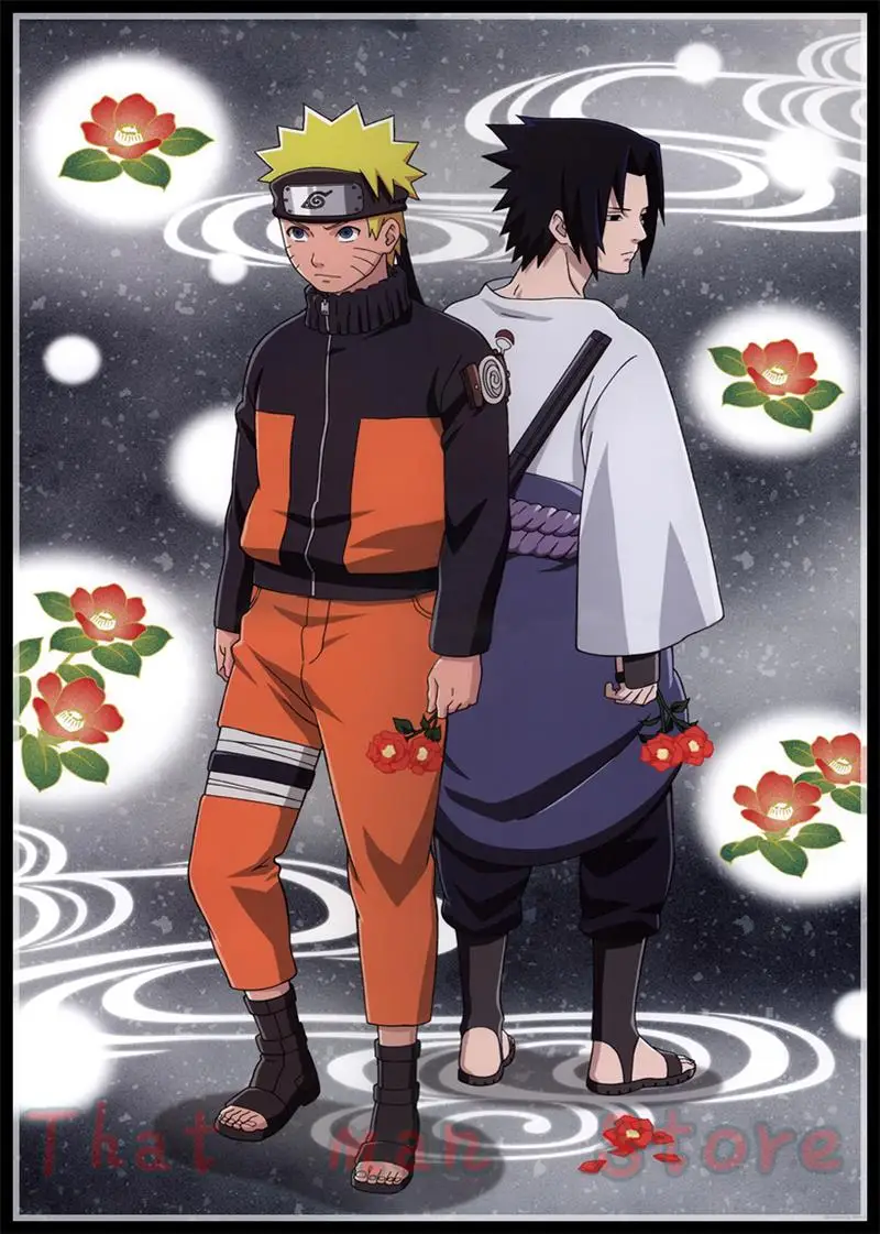 Аниме Белый Картонный постер Uzumaki постер Naruto один кусок бар для кафе для дома Декор стикер на стену 42*30 см без рамки