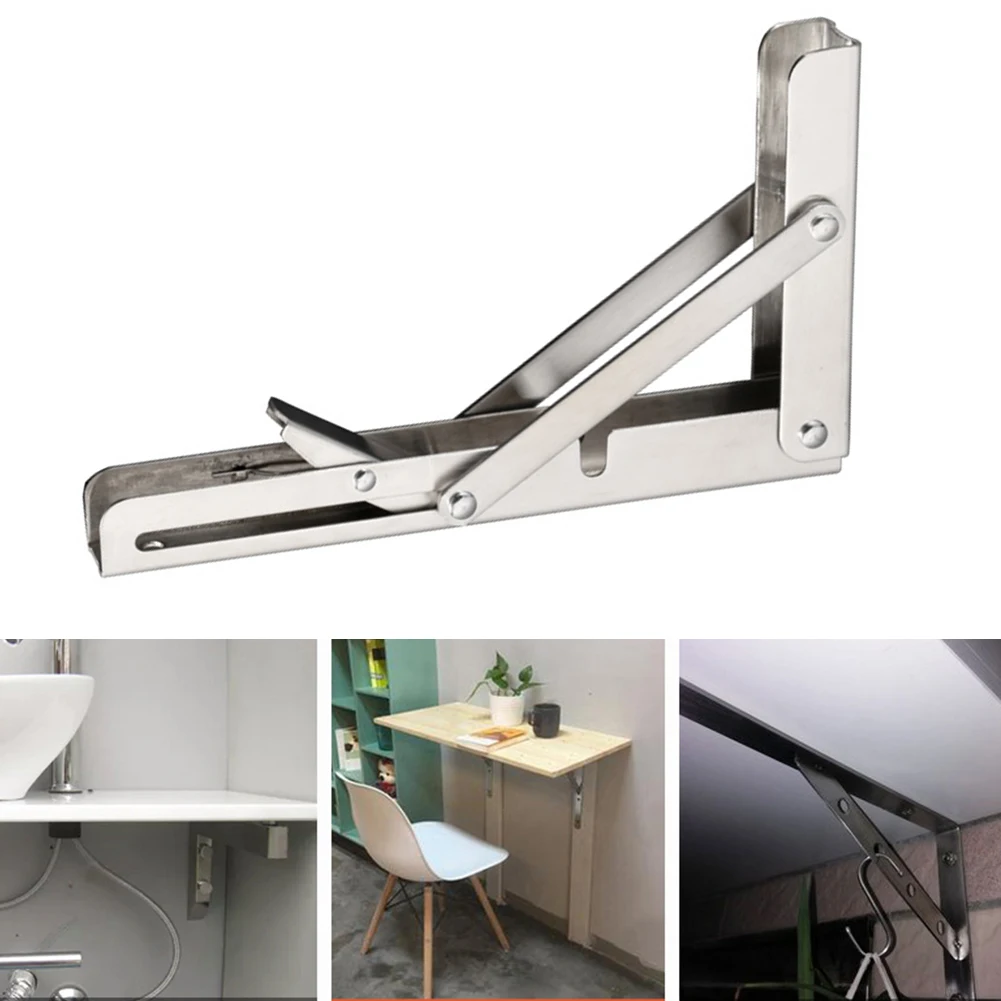 2 шт. настенный кронштейн полка для подшипников DIY складной регулируемый угол домашний прочный треугольник из нержавеющей стали Настольная скамья