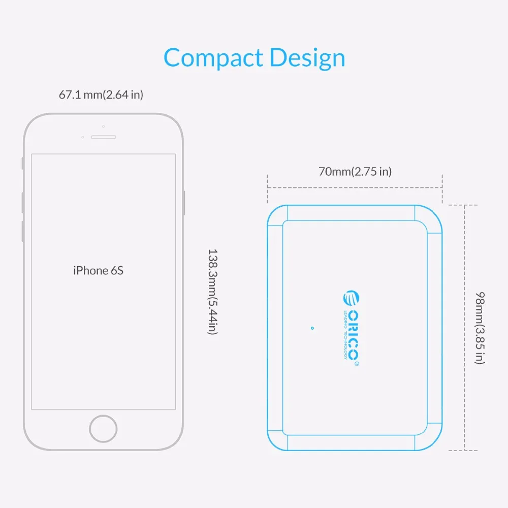 ORICO 5 портов настольное USB зарядное устройство портативное смарт адаптер для Samsung