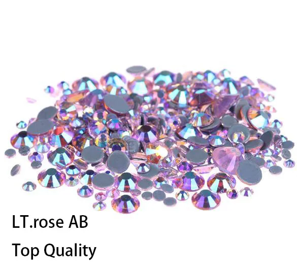 

Nail art decorations LT.rose AB AAA high Quality Glass Crystal SS6-SS30 Hotfix Rhinestones For clothing Garment Accessorie