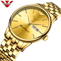 nibosi business mens watches top brand luxury gold quartz watch men full steel fashion waterproof sport clock relogio masculino